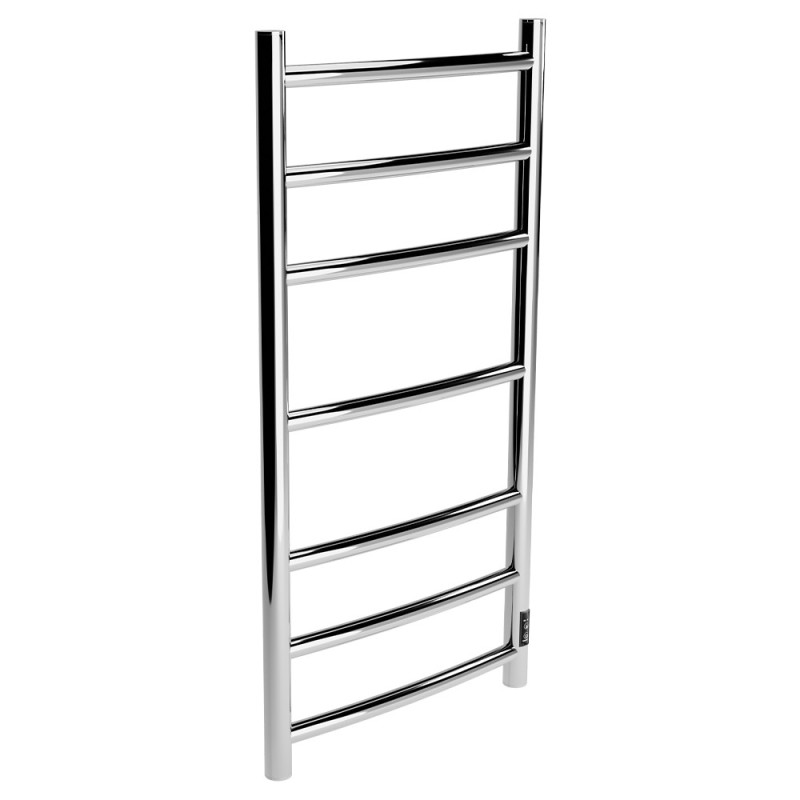 400mm (w) x 800mm (h) Curva Polished Stainless Steel Dry Electric Towel Rail (In-Built Controller)