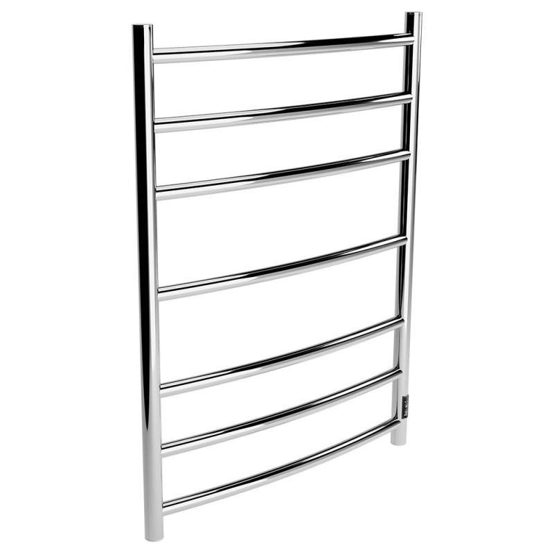 600mm (w) x 800mm (h) Curva Polished Stainless Steel Dry Electric Towel Rail (In-Built Controller)