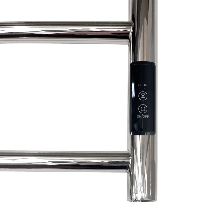 600mm (w) x 800mm (h) Curva Polished Stainless Steel Dry Electric Towel Rail (In-Built Controller)