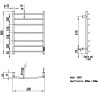 600mm (w) x 800mm (h) Curva Polished Stainless Steel Dry Electric Towel Rail (In-Built Controller)