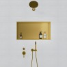 600mm (w) x 300mm (h) Brushed Brass Stainless Steel Rectangular Pre-Formed Shower Niche (Reversible)