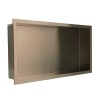 600mm (w) x 300mm (h) Brushed Bronze Stainless Steel Rectangular Pre-Formed Shower Niche (Reversible)