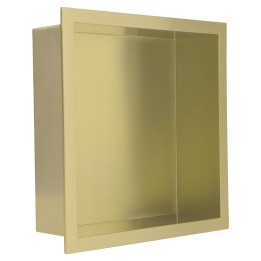 300mm (w) x 300mm (h) Brushed Brass Stainless Steel Square Pre-Formed Shower Niche