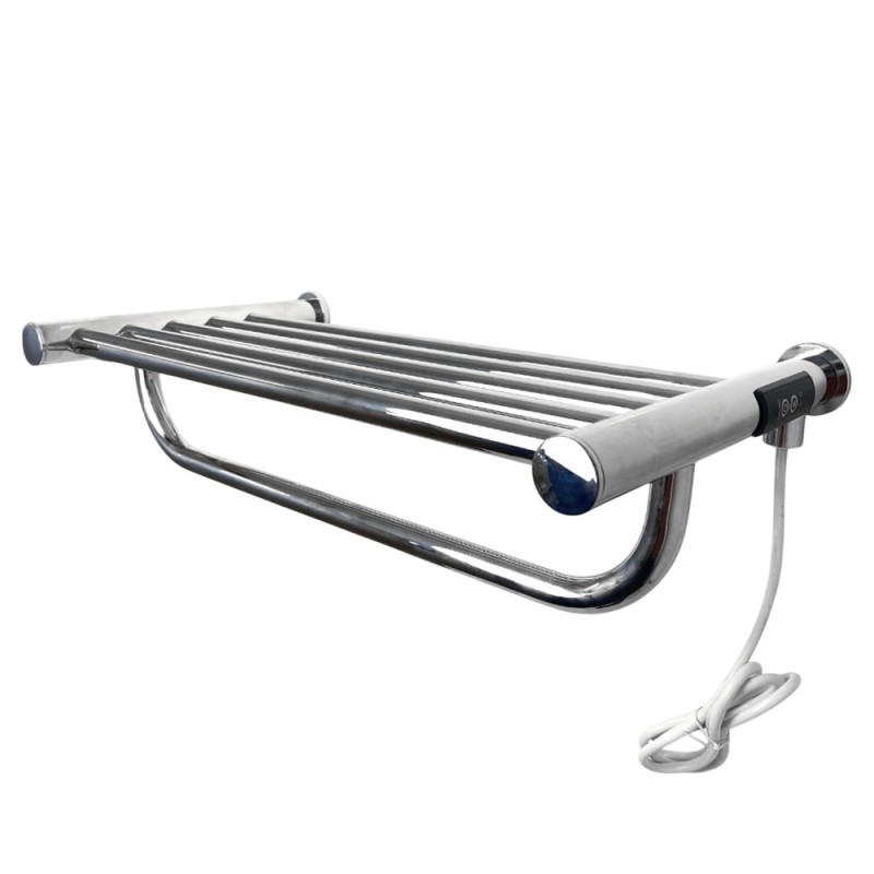 500mm (w) x 115mm (h) x 260mm (d) Ledge Polished Stainless Steel Dry Electric Towel Shelf (In-Built Controller)