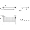 500mm (w) x 115mm (h) x 260mm (d) Ledge Polished Stainless Steel Dry Electric Towel Shelf (In-Built Controller)