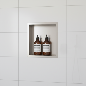 300mm (w) x 300mm (h) Stainless Steel Square Pre-Formed Shower Niche