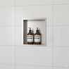 Stainless Steel Square Pre-Formed Shower Niche-closeup