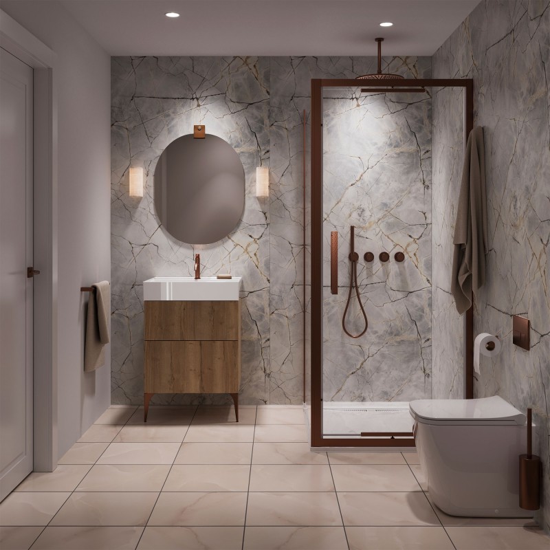 Roma Marble Hydrocore - Showerwall Panels - Insitu