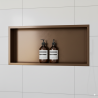 600mm (w) x 300mm (h) Brushed Bronze Stainless Steel Rectangular Pre-Formed Shower Niche (Dual-orientation)