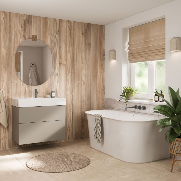 Weathered Pine Hydrocore - Showerwall Panels - Insitu
