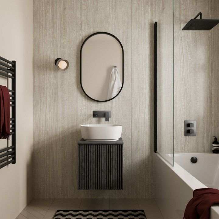 Romano Travertine - Showerwall Panels - Insitu