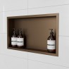 450mm (w) x 300mm (h) Brushed Bronze Stainless Steel Rectangular Pre-Formed Shower Niche (Dual-orientation) - close up