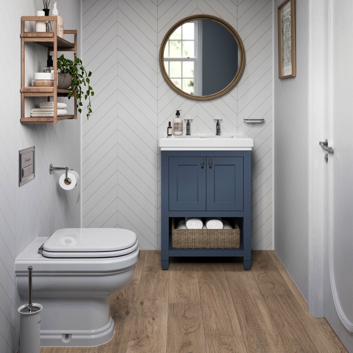 Snow White Chevron Tile Effect - Showerwall Panels - Insitu