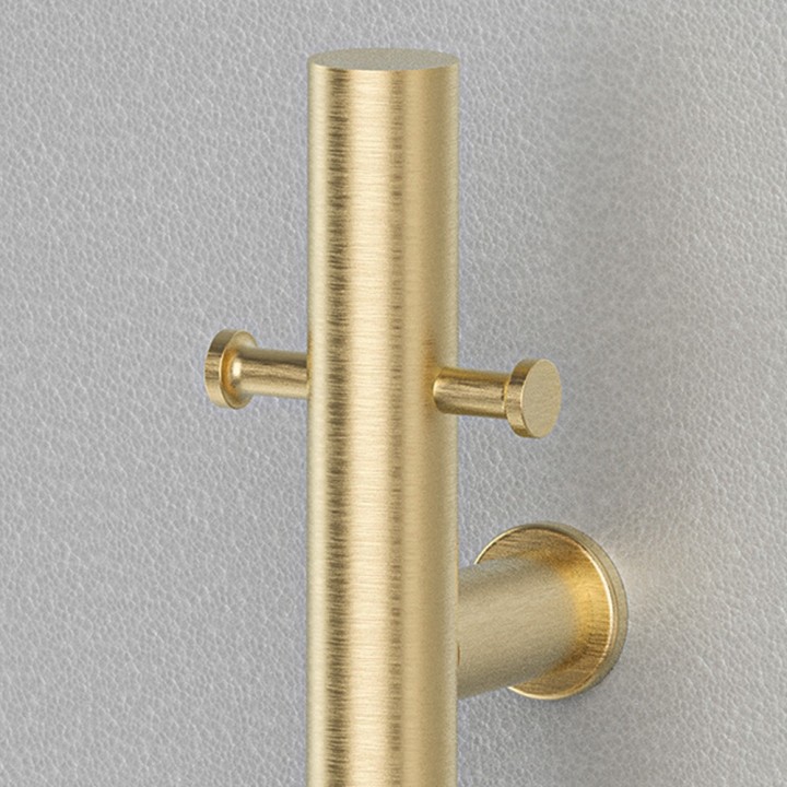 100mm (w) x 1100mm (h) Brushed Brass Stainless Steel Dry Electric Coat Robe Hanger/Dryer (In-Built Controller)