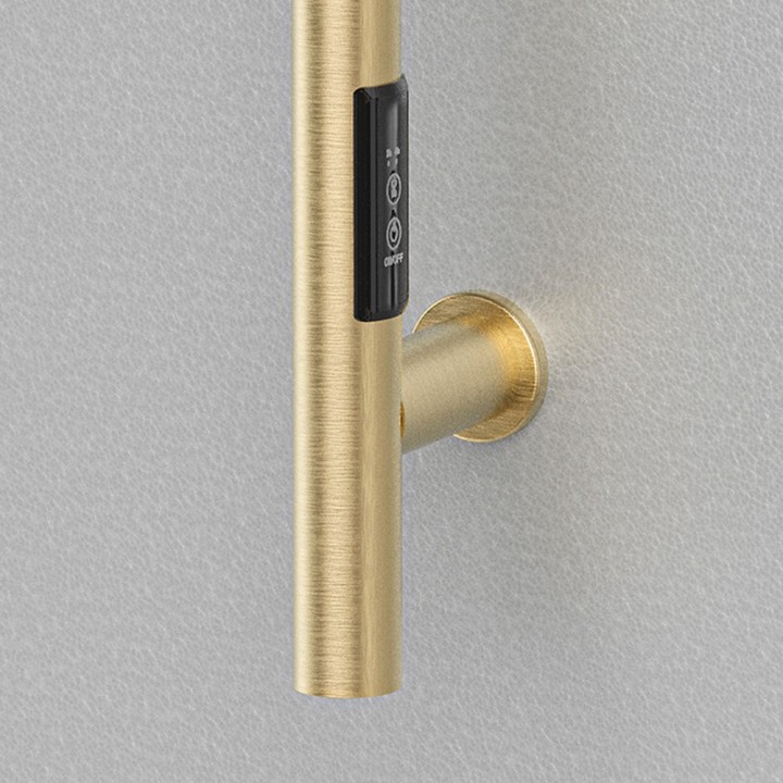 140mm (w) x 1100mm (h) Brushed Brass Stainless Steel Dry Electric Coat Robe Hanger/Dryer (In-Built Controller)