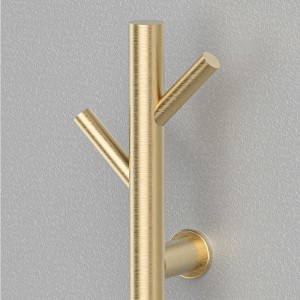 140mm (w) x 1100mm (h) Brushed Brass Stainless Steel Dry Electric Coat Robe Hanger/Dryer (In-Built Controller)