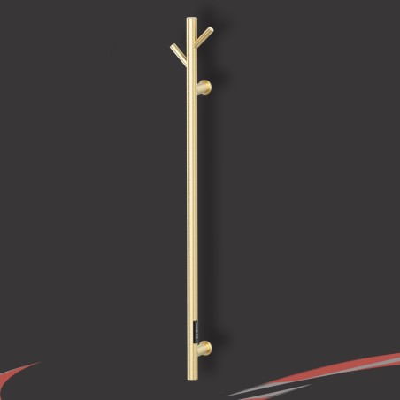 140mm (w) x 1100mm (h) Brushed Brass Stainless Steel Dry Electric Coat Robe Hanger/Dryer (In-Built Controller)