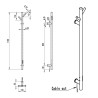 140mm (w) x 1100mm (h) Polished Stainless Steel Dry Electric Coat Robe Hanger/Dryer (In-Built Controller)