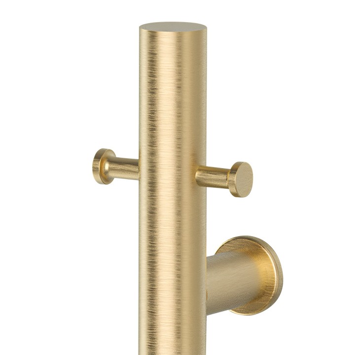 100mm (w) x 1100mm (h) Brushed Brass Stainless Steel Dry Electric Coat Robe Hanger/Dryer (In-Built Controller)