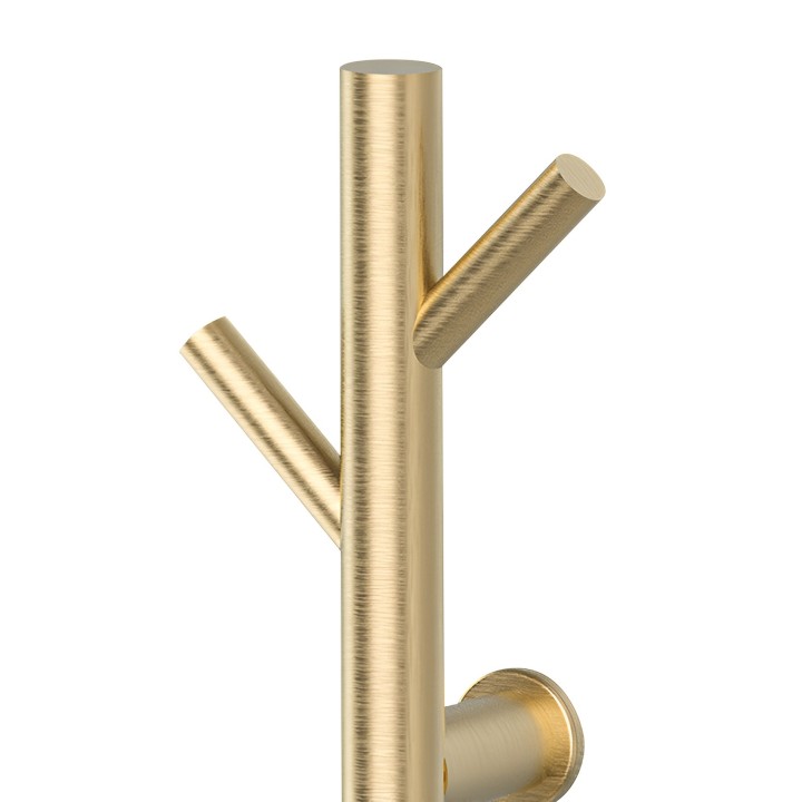 140mm (w) x 1100mm (h) Brushed Brass Stainless Steel Dry Electric Coat Robe Hanger/Dryer (In-Built Controller)