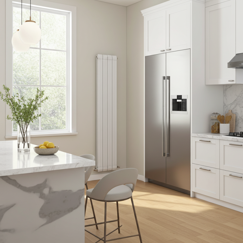 318mm (w) x 1800mm (h) Vesuvius White Aluminium Radiator