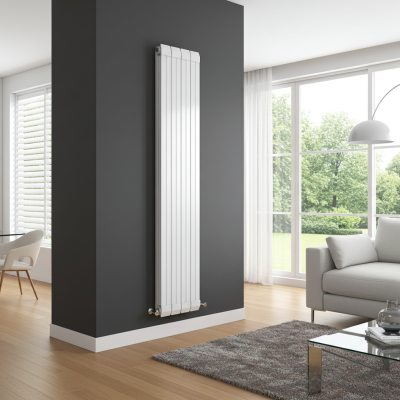318mm (w) x 1800mm (h) Vesuvius White Aluminium Radiator
