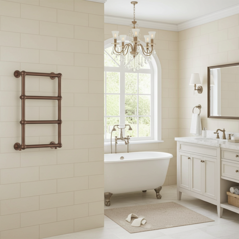 500mm (w) x 750mm (h) Harley Brushed Bronze Traditional Wall Mounted Towel Rail Radiator