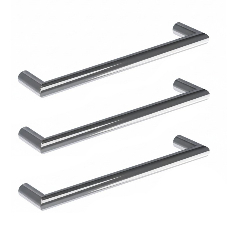 550mm(w) Round Polished Stainless Steel Heated Electric Towel Bars (Pack of 3)