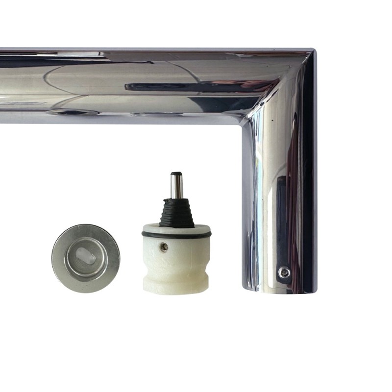 550mm(w) Round Polished Stainless Steel Heated Electric Towel Bars (Pack of 3)