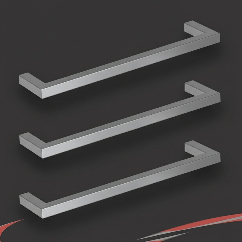 550mm(w) Square Polished Stainless Steel Heated Electric Towel Bars (Pack of 3)