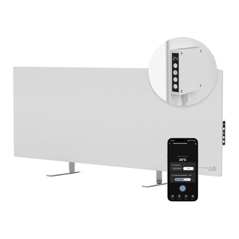 AENO Smart LED Wifi White Glass Infrared Reversible Panel Heater 700W
