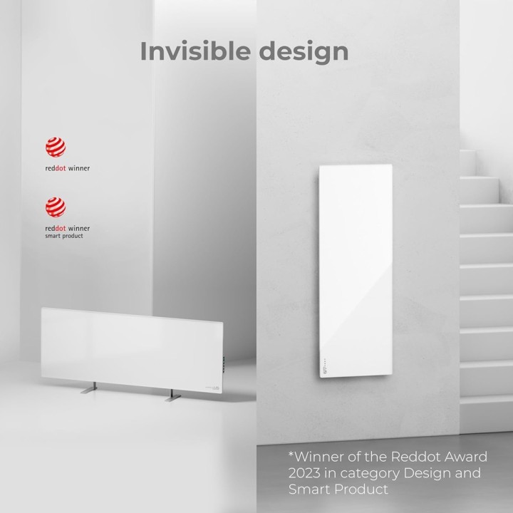 AENO Smart LED Wifi White Glass Infrared Reversible Panel Heater 700W
