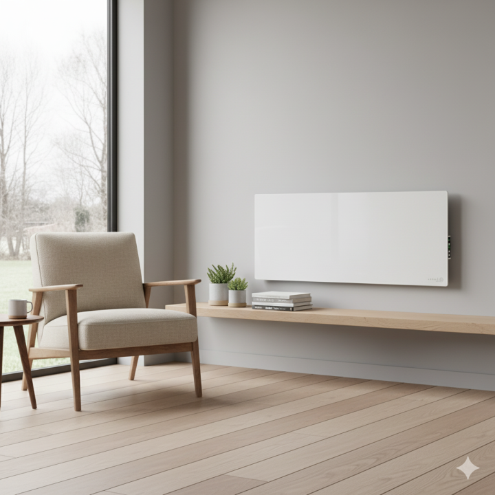 AENO Smart LED Wifi White Glass Infrared Reversible Panel Heater 700W