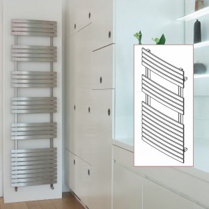 Aeon Siesta Designer Brushed & Polished Stainless Steel Towel Rails (3 Sizes)