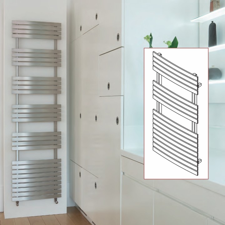 Aeon "Stanza" Designer Brushed & Polished Stainless Steel Towel Rails (3 Sizes)