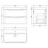 Lunar 800mm Wall Hung Double Drawer Vanity Units