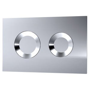 Chrome Dual Flush Plate (Round Buttons)