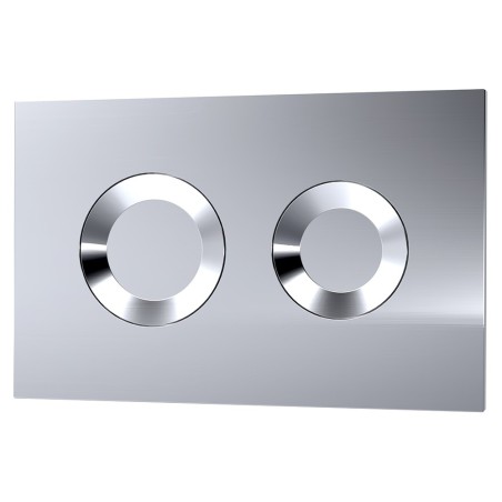 Chrome Dual Flush Plate (Round Buttons)
