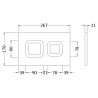 Chrome Dual Flush Plate (Square Buttons)
