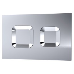 Chrome Dual Flush Plate (Square Buttons)