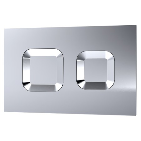Chrome Dual Flush Plate (Square Buttons)