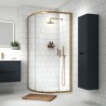 Brushed Brass Rene Single Door Quadrant Shower Enclosure - 900mm - Insitu