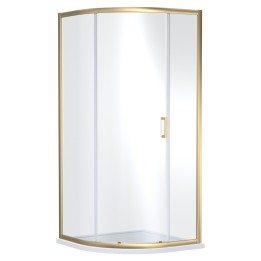 Brushed Brass Rene Single Door Quadrant Shower Enclosure - 900mm
