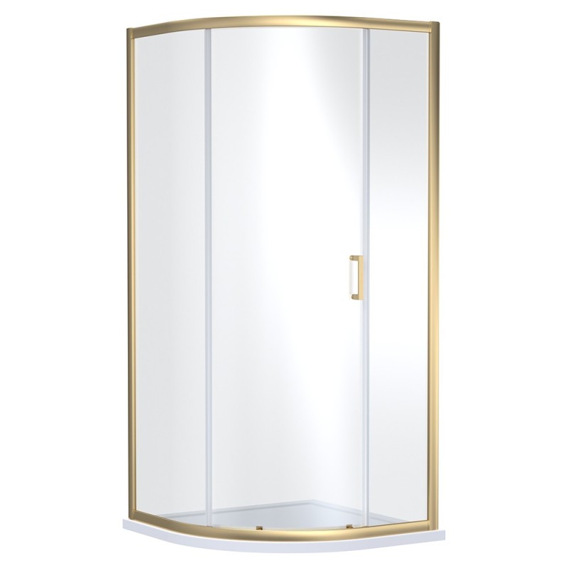 Brushed Brass Rene Single Door Quadrant Shower Enclosure - 900mm