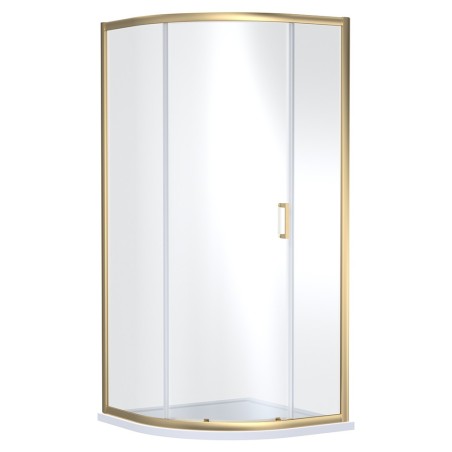 Brushed Brass Rene Single Door Quadrant Shower Enclosure - 900mm