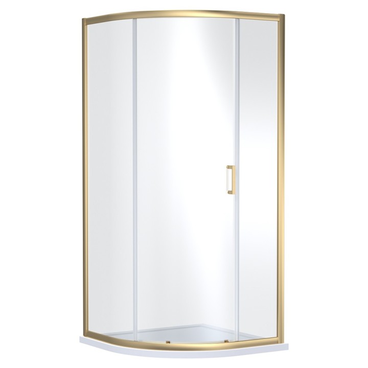Brushed Brass Rene Single Door Quadrant Shower Enclosure - 900mm