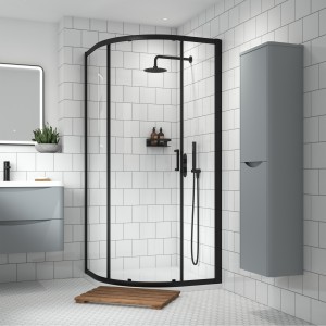 Black Rene Single Door Quadrant Shower Enclosure - 900mm