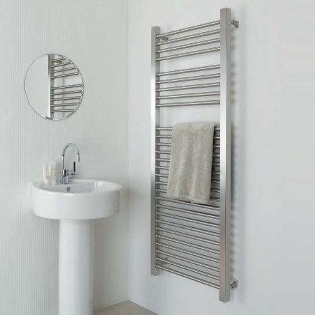 Aeon "Serhad" Designer Brushed Stainless Steel Towel Rails (6 Sizes)