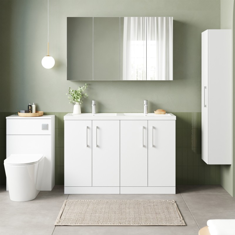 Arno 1200mm Freestanding Cupboard Double Sink Vanity Units