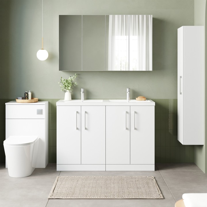 Arno 1200mm Freestanding Cupboard Double Sink Vanity Units